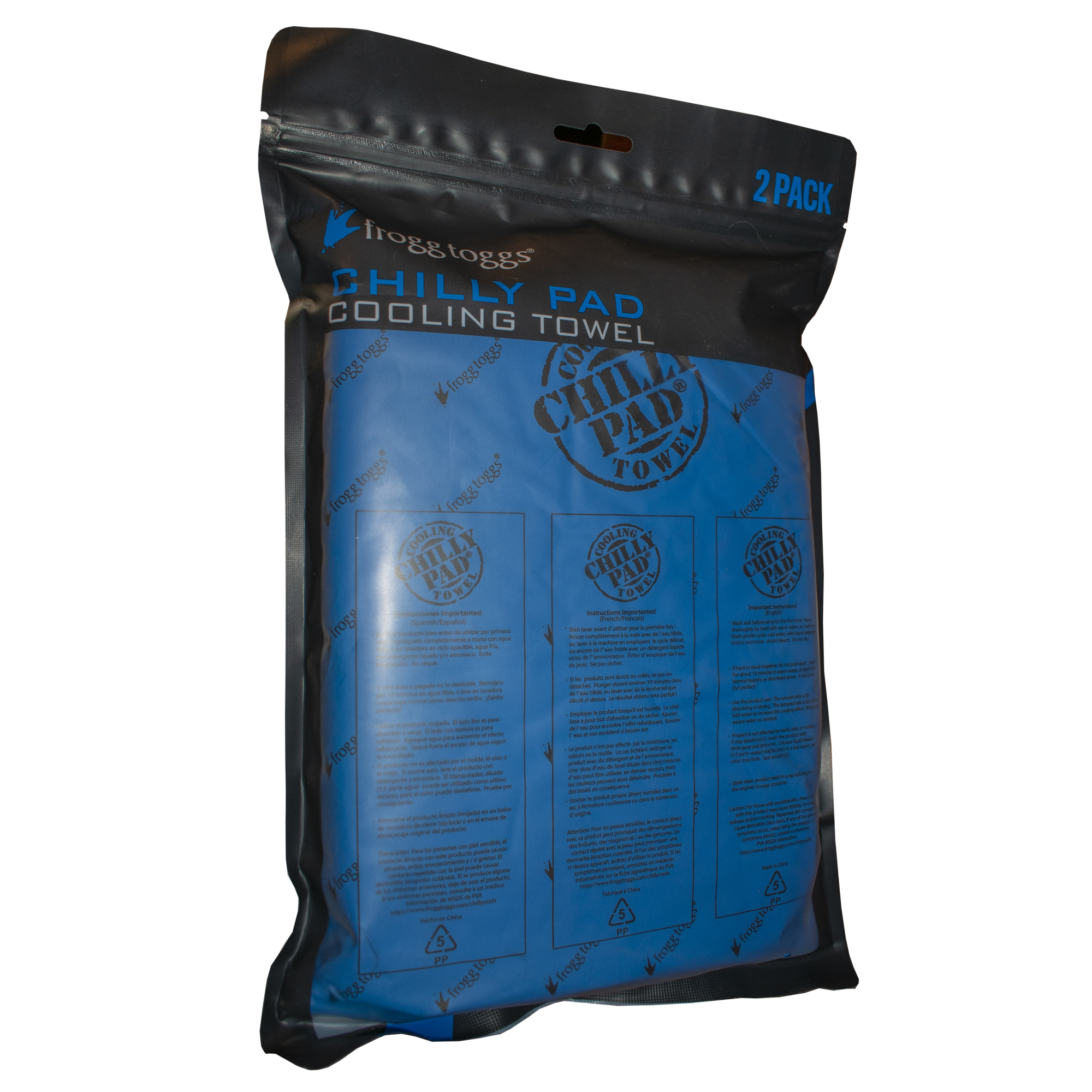 frogg toggs, Chilly Pad | Blue | 2-Pack Flat Pack, Model# 3CPD2PK-600